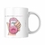 Caneca branca com a frase "e ainda tive errei a contagem" e uma ilustração de um medidor de glicose rosa mostrando 250.