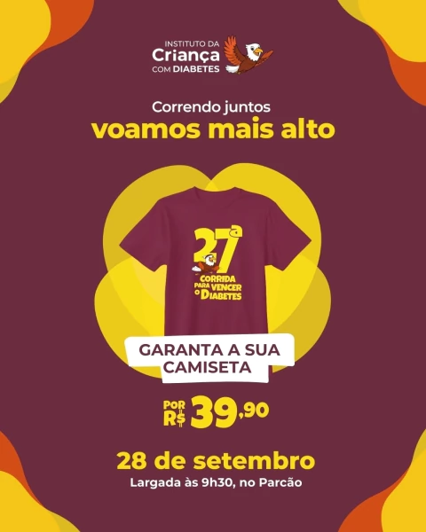 Instituto da Criança com Diabetes: Camiseta - 27ª Corrida para Vencer o Diabetes - ICD - comprar online