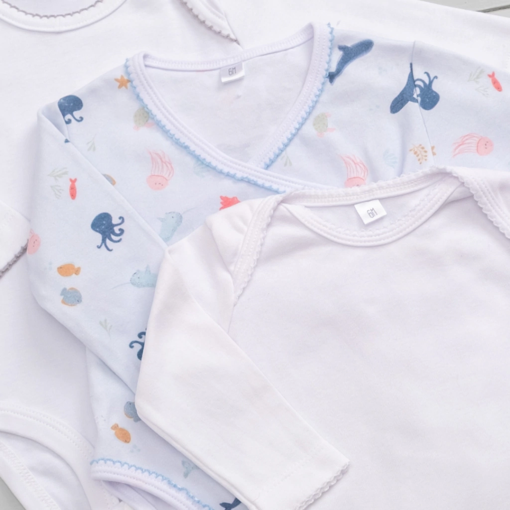 PACK X3 BODIES CELESTE MANGA LARGA- ALGODON PIMA