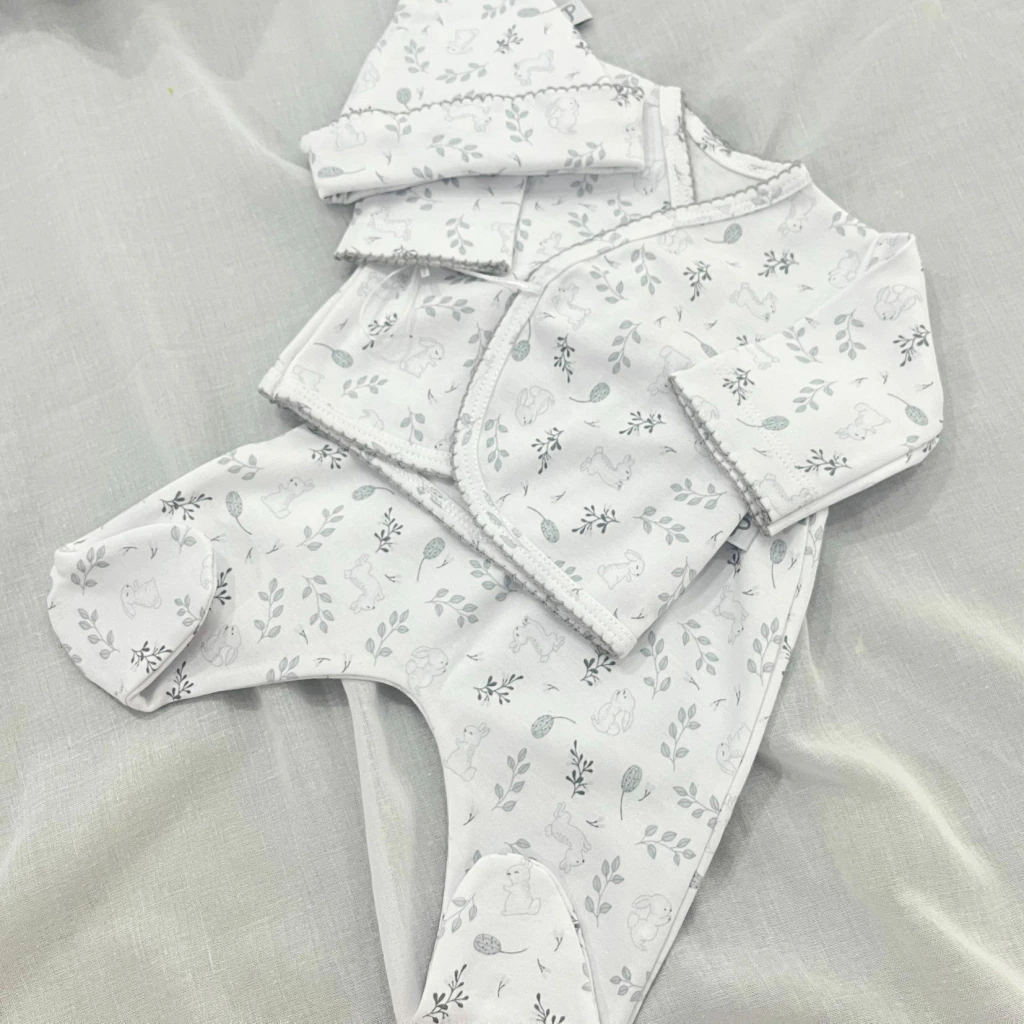CONJUNTO BUNNY GRIS -ALGODÓN PIMA-