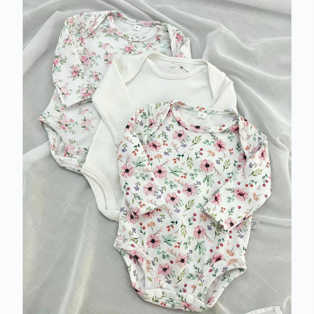 PACK X3 BODYS FLORES - ALGODON PIMA