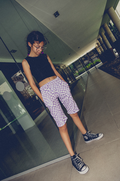 Bermudas Cuadros Violeta