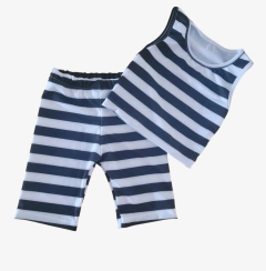 Ciclista Rayada Blanca y Negra - - comprar online