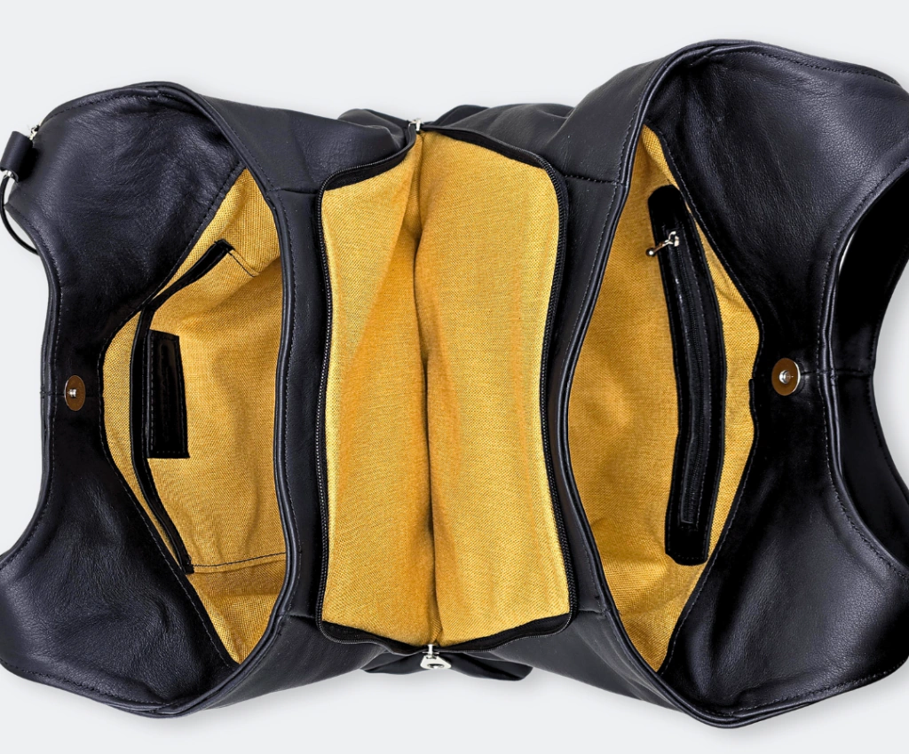 Sistema triple bolsa interior forro mostaza Amelia Black