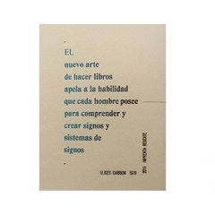 El nuevo arte de hacer libros - Ulises Carrión (cuarta edición) - comprar online
