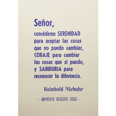 PLEGARIA DE LA SERENIDAD - Reinhold Niebuhr