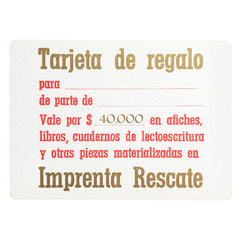 Tarjeta de regalo Rescate por $40.000