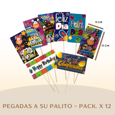 PACK. X 12 FLIPS - APLIQUES - PINES - GRANDES STG