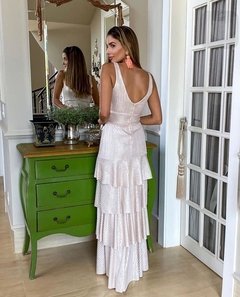 Vestido babados dourado - comprar online