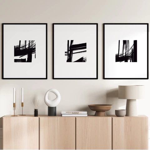 TRIO MINIMAL BLACK ART