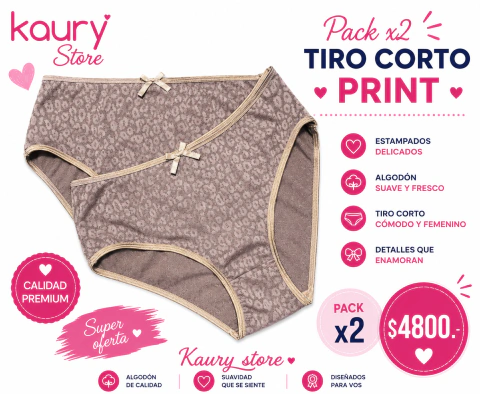 Pack x2 Tiro corto tela fantasia Print. Art 8000 en internet
