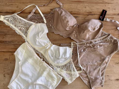 Conjunto con aro de algodón y lycra con puntilla y bombacha tiro corto. Art 915 - tienda online