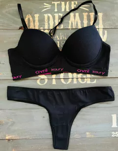 Conjunto de algodón con elástico personalizado. Corpiño taza soft con push up y cola less. Art 3008 - comprar online