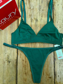 Conjunto de microfibra. Corpiño triangulito premoldeado de tela doble y cola less regulable. Art 8191 - tienda online