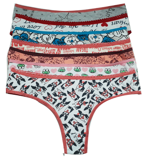 PACK X6 CULOTTE LESS ALGODON ESTAMPADO (69599)