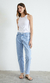 Jean Recto Olga Desflecado Celeste - comprar online