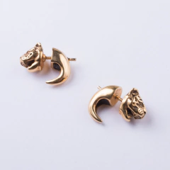 ARETES MINI JAGUAR COMPLETO DORADO