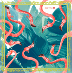 PAÑUELO ENREDO DE FLAMINGOS - comprar online