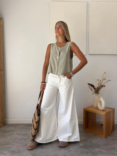 Jean mega wide ECRU (019998)