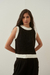 Chaleco Odele Negro con crudo - comprar online