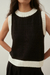 Chaleco Odele Negro con crudo - Helena Boutique