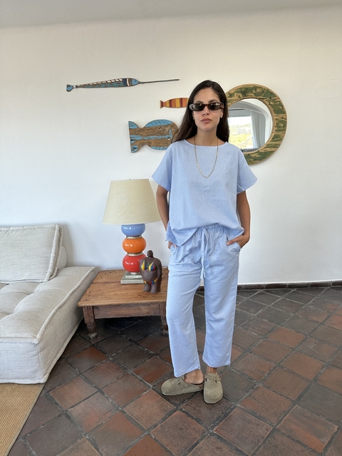 Pantalón Milos Celeste