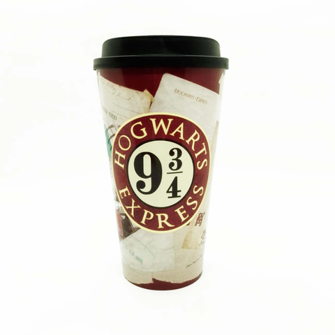 Vaso Plástico con Tapa Harry Potter - Plataforma 9 3/4