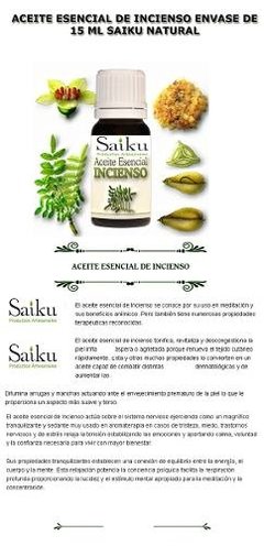 Aceite Esencial De Incienso Envase 15ml Villa Urquiza en internet