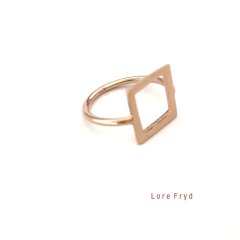 ANILLO CUADRADO ORO ROSA - comprar online