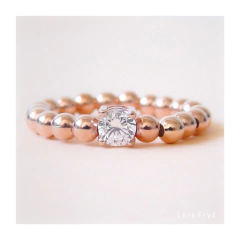 ANILLO CUBIC ORO ROSA (ELASTIZADO) - comprar online