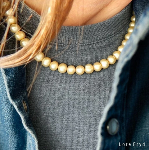 COLLAR PERLAS DE RIO GOLDEN - comprar online