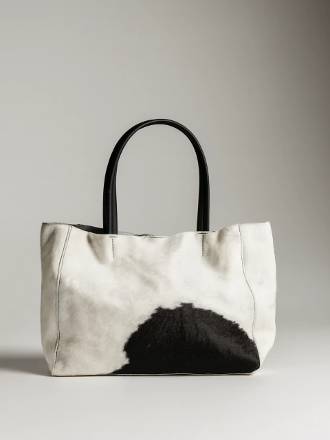 CARTERA ALASKA PELO BLANCO Y NEGRO - comprar online