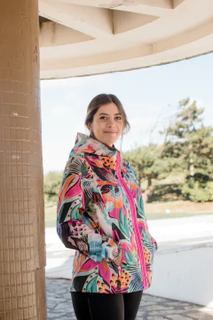 rompevientos AGAVE estampado fucsia