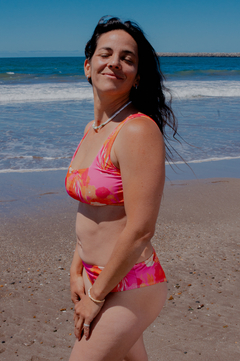 Bikini top escote cuadrado Estampado fucsia en internet