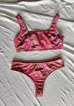 Bikini bordado fucisa corpiño escote cuadrado - comprar online