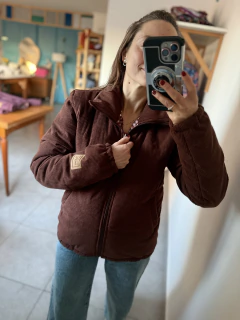campera PUFFER corderoy chocolate - comprar online