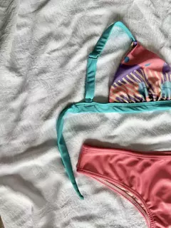 Bikini triangulito Estampado Geométrico turquesa - Thelma