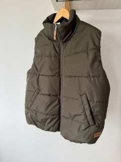chaleco reversible ACUARELA verde seco