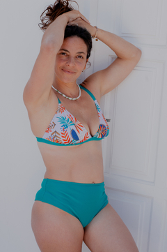 Bikini triangulito Estampado Tropical verde esmeralda - comprar online
