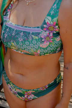 Bikini top escote cuadrado Estampado Indu verde - comprar online
