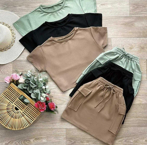 Conjunto saia cargo #5628 - comprar online