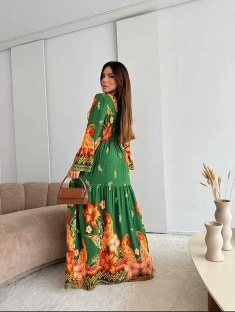 Vestido longo floral mg lg - comprar online