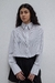 Camisa Crop Blanca Rayada - AGUS CHUEIZER