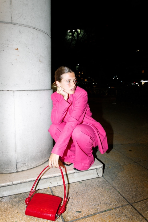 Pantalón Lino Pierre Fucsia