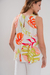 BLUS2502 Blusa de poplin estampado doble volado abotonada - comprar online