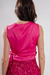 BLUS0265 Blusa de seda con volado caido y lazo - Indumentaria Wassa