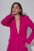 BLAZ0927 Blazer de crepe sastrero liso forrado con lazo