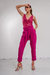 PANT0803 Pantalon sastrero de crepe con lazo y bolsillos