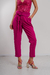 PANT0803 Pantalon sastrero de crepe con lazo y bolsillos