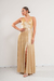 VEST0635 Vestido largo lycra con foil, espalda con abertura rombo y boton